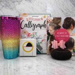 🌺 Cute Girly Gift Set Bundle-Hair Accessories, Art Kit, Ring Light & Tumbler 🌺